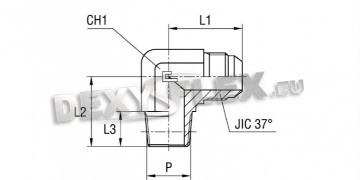 Products / Pipe fittings / SAE J514 carbon / Male stud elbow NPTF body