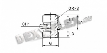 Products / Pipe fittings / ORFS carbon / Male stud coupling with elastomer seal thread BSP parallel