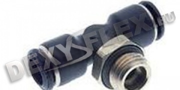 Produse / Pneumatice / Mufa Rapide / Push-in mufa rapide / Push-in rapide mufa 55000 series / Push-in orientabil tee tata adaptor tehnopolimer 55216