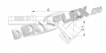 Fitinguri / Fitinguri pentru inalta presiune / Interlock / DKOS interlock 45˚ cu piulita Fitinguri / Fitinguri pentru inalta presiune / Interlock / DKOS interlock 45˚ cu piulita