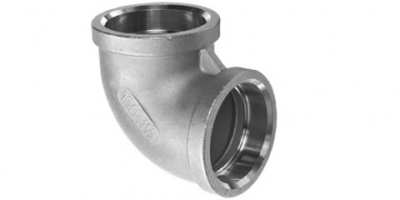 Fitinguri / Racorduri filetate, nipluri, reductoare, mufe, coturi – oțel inoxidabil, alamă, oțel zincat / Racorduri filetate industriale din oțel inoxidabil, nipluuri, reductoare, mufe, coturi / Cot mufă din inox 90° conform AISI 316