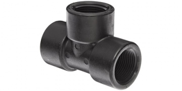 Fitinguri / Capete filetate industriale din polipropilenă, nipluuri, reductoare, mufe, coturi / Teu din polipropilenă cu filet interior (femelă)