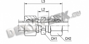 Produse / Fitinguri pentru conducte / DIN 2353 carbon / Racord drept - B3 - inel